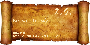 Komka Ildikó névjegykártya